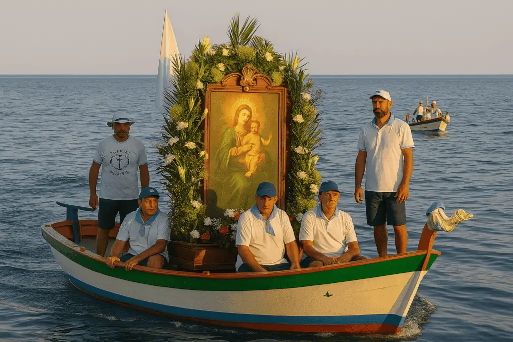 Evento estivo del paese, traversata del quadro della Madonna della Festa del mare di Cannitello Villa San Giovanni (RC)