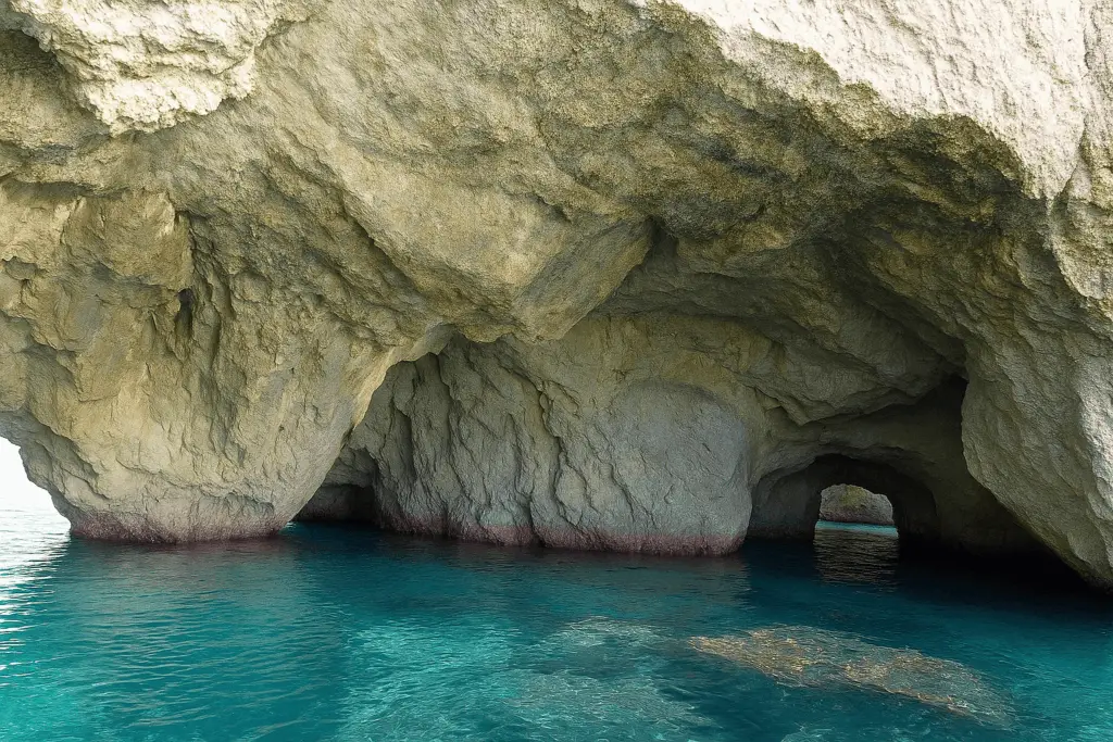 Grotte di santa saba a Santa Domenica di Ricadi, un sistema di grotte marine che si possono esplorare dalla barca.