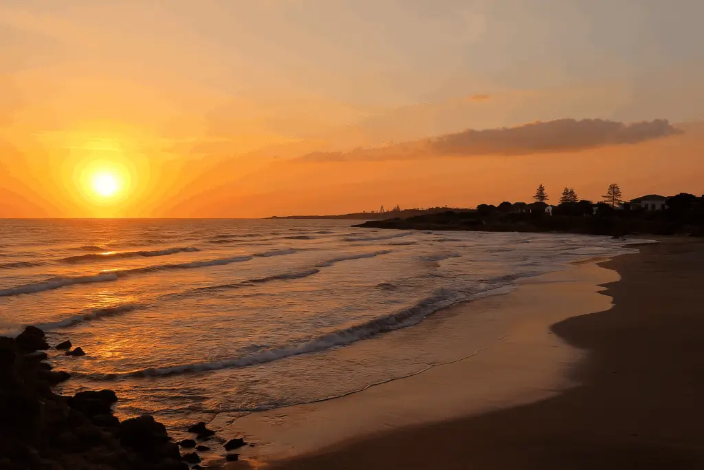 spiaggia di cannitello Villa San Giovanni (RC) al tramonto
