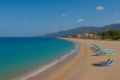 Scorcio della spiaggia di Bova Marina con sabbia bianca finissima nella costa jonica